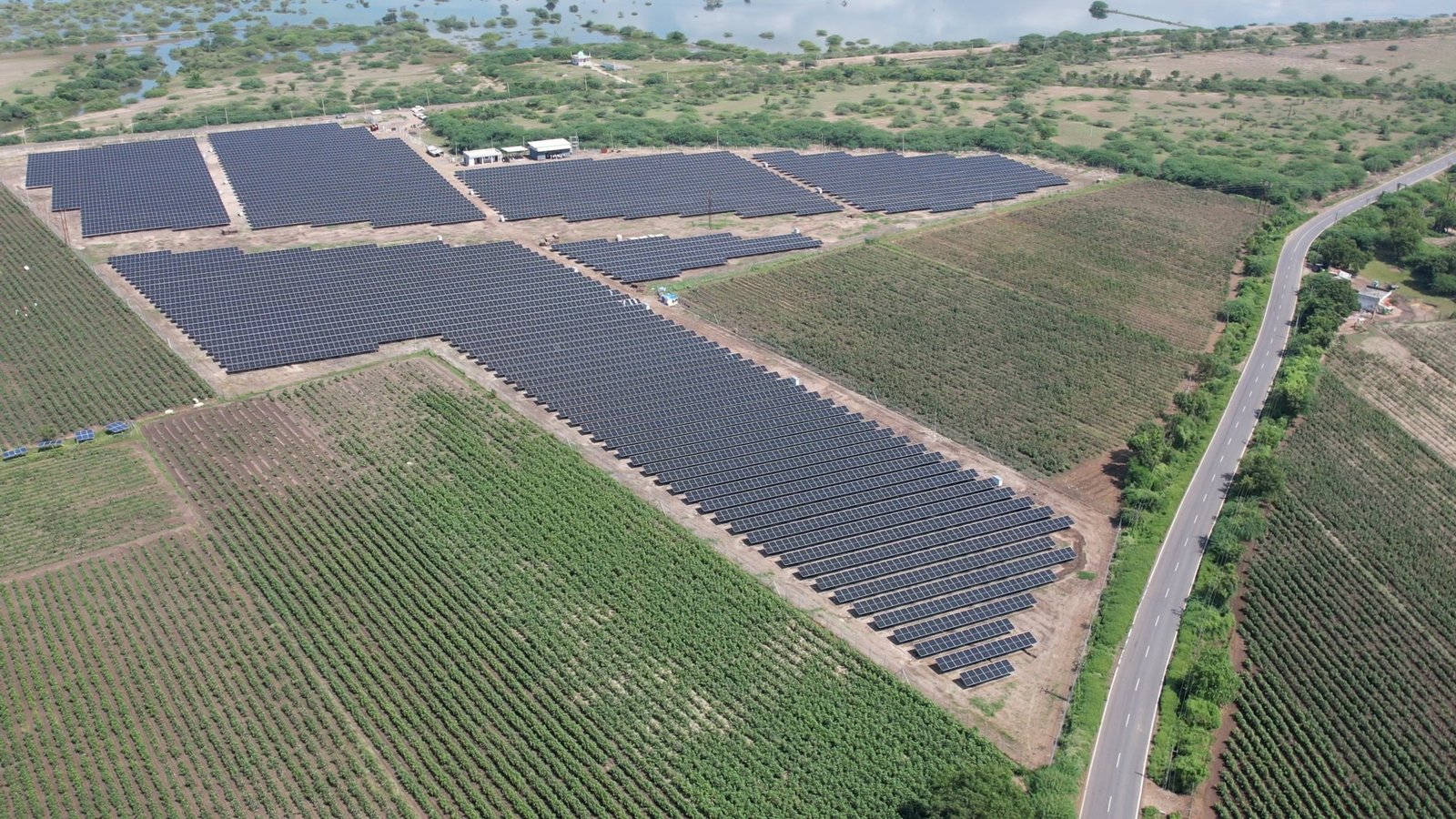 5.23 MW ground-mounted solar installation at Noghanvadar, Amreli district, Gujarat